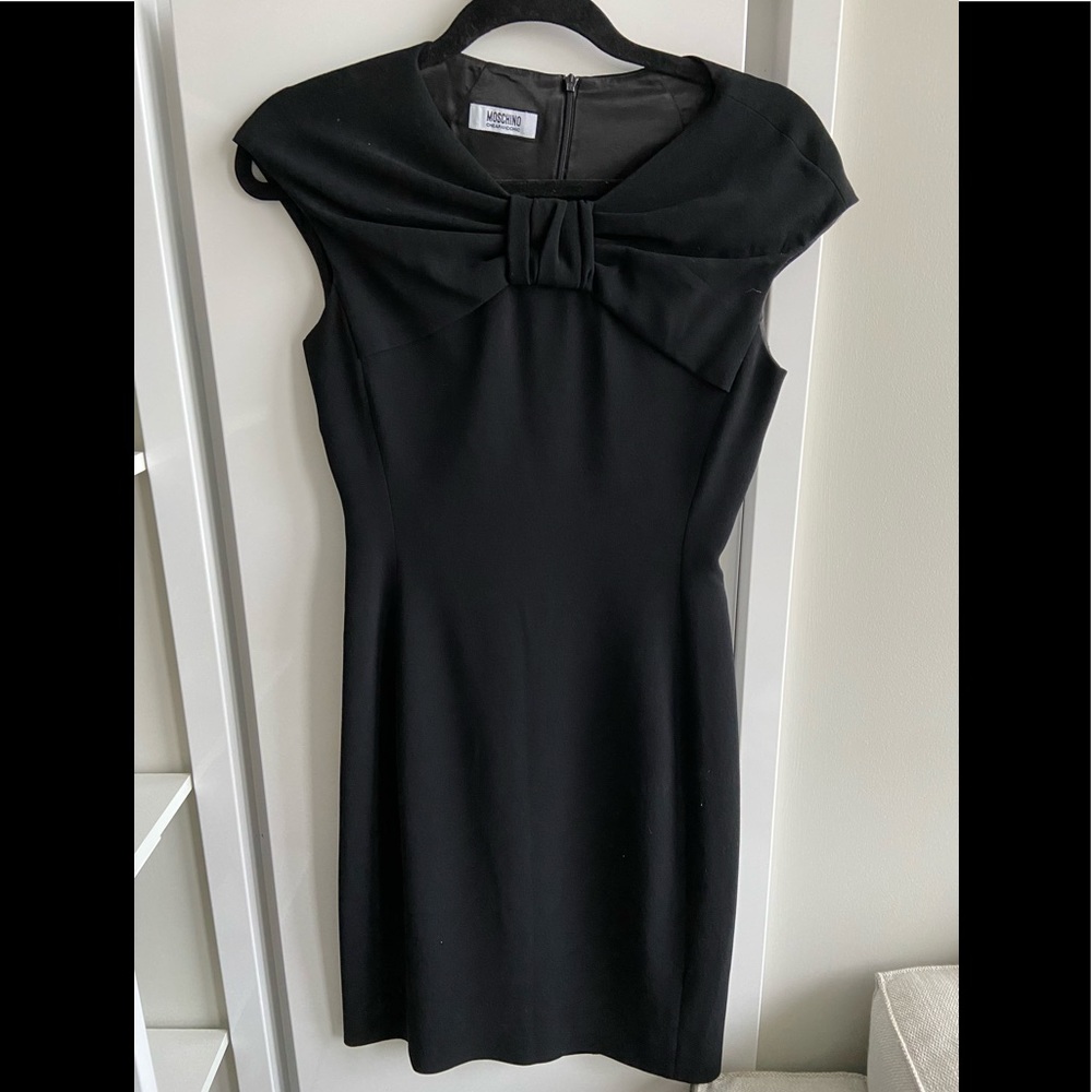 Moschino Fitted Black Bow Dress